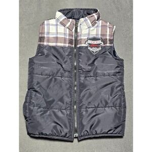 Coogi Toddler Puffer‎ Sleeveless Vest Jacket 4T Australia Black Sage Plaid